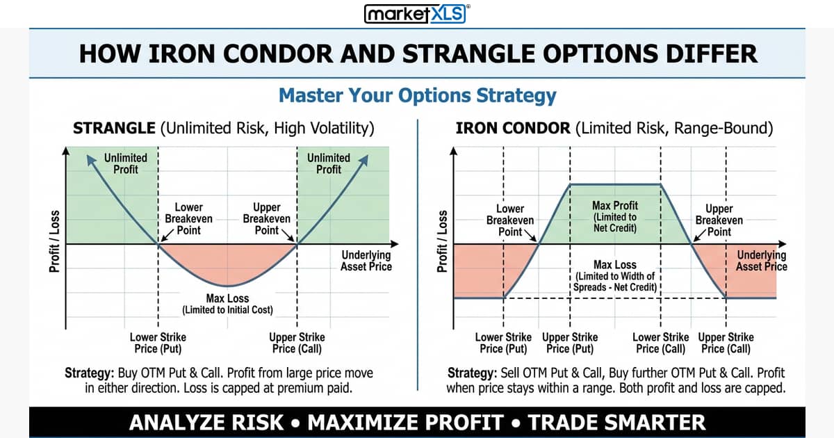 How Iron Condor and Strangle Options Differ
