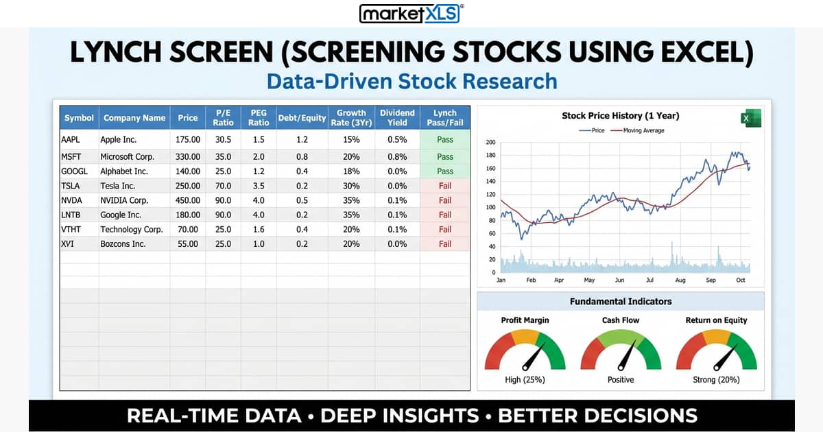 Lynch Screen (Screening Stocks Using Excel)