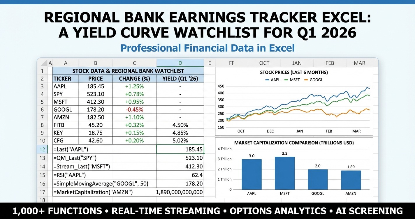 Regional bank earnings tracker excel dashboard for yield curve watchlist and Q1 2026 bank analysis