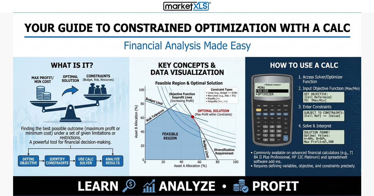 Your Guide to Constrained Optimization with a Calc - financial analysis guide with MarketXLS Excel add-in