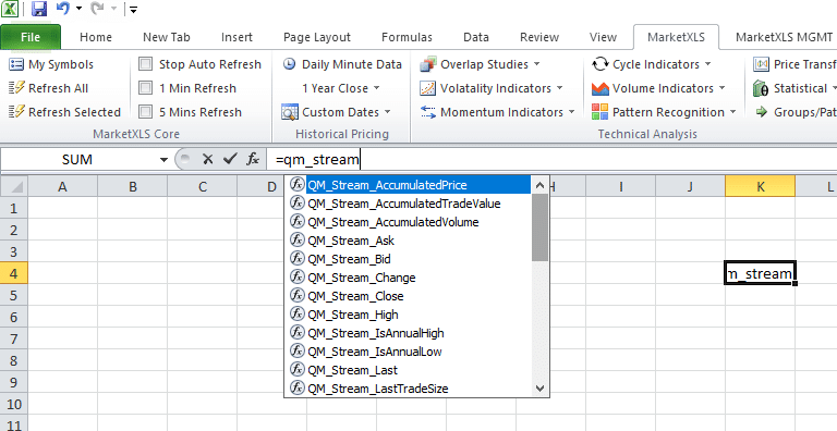 =qm_stream typing in Excel