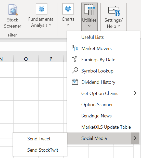 Social media item in Excel