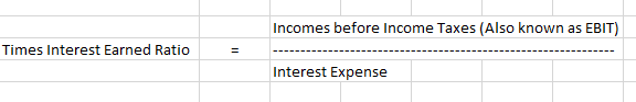 times interest earned ratio